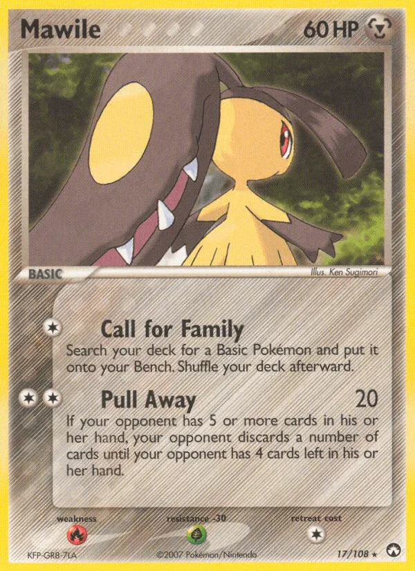17, EX: Power Keepers, Fire[×2], Grass[-30], Metal, Normal, Rare Mawile (17/108) [EX: Power Keepers] - Trading Card World