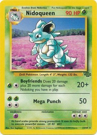 23, Grass, Jungle Unlimited, Normal, Psychic[×2], Rare Nidoqueen (23/64) [Jungle Unlimited] - Trading Card World