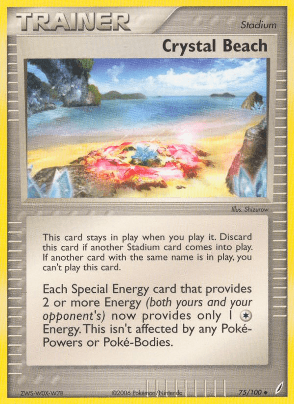 75, EX: Crystal Guardians, Normal, Stadium, Uncommon Crystal Beach (75/100) [EX: Crystal Guardians] - Trading Card World