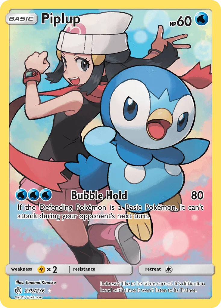 239, Holofoil, Lightning[×2], Secret Rare, Sun & Moon: Cosmic Eclipse, Water Piplup (239/236) [Sun & Moon: Cosmic Eclipse] - Trading Card World