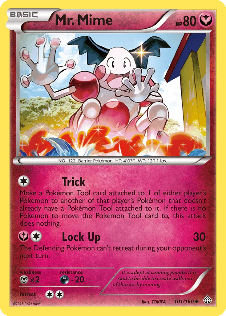 Darkness[-20], Fairy, Metal[×2], Normal, Reverse Holofoil, Uncommon, XY: Primal Clash Mr. Mime (101/160) [XY: Primal Clash] - Trading Card World