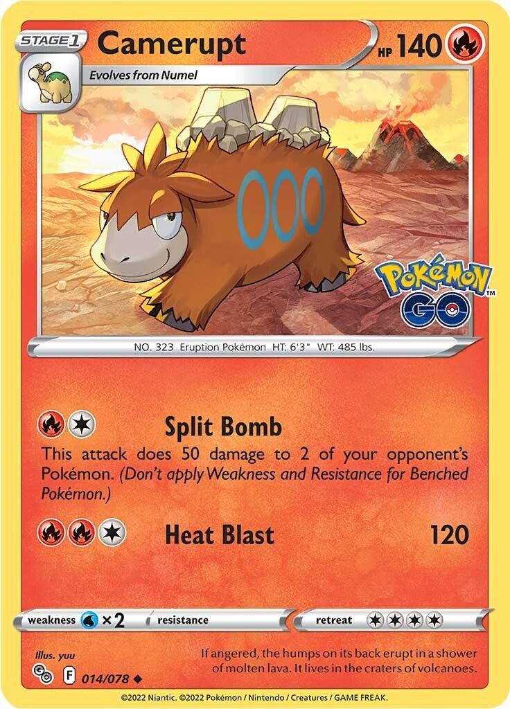 014, Fire, Normal, Pokémon GO, Reverse Holofoil, Uncommon, Water [x2] Camerupt (014/078) [Pokémon GO] - Trading Card World