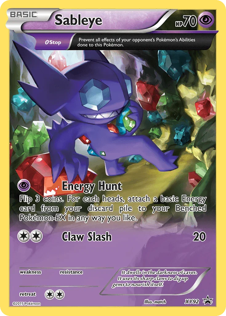 Holofoil, Promo, Psychic, Px2, XY92, XY: Black Star Promos Sableye (XY92) [XY: Black Star Promos] - Trading Card World
