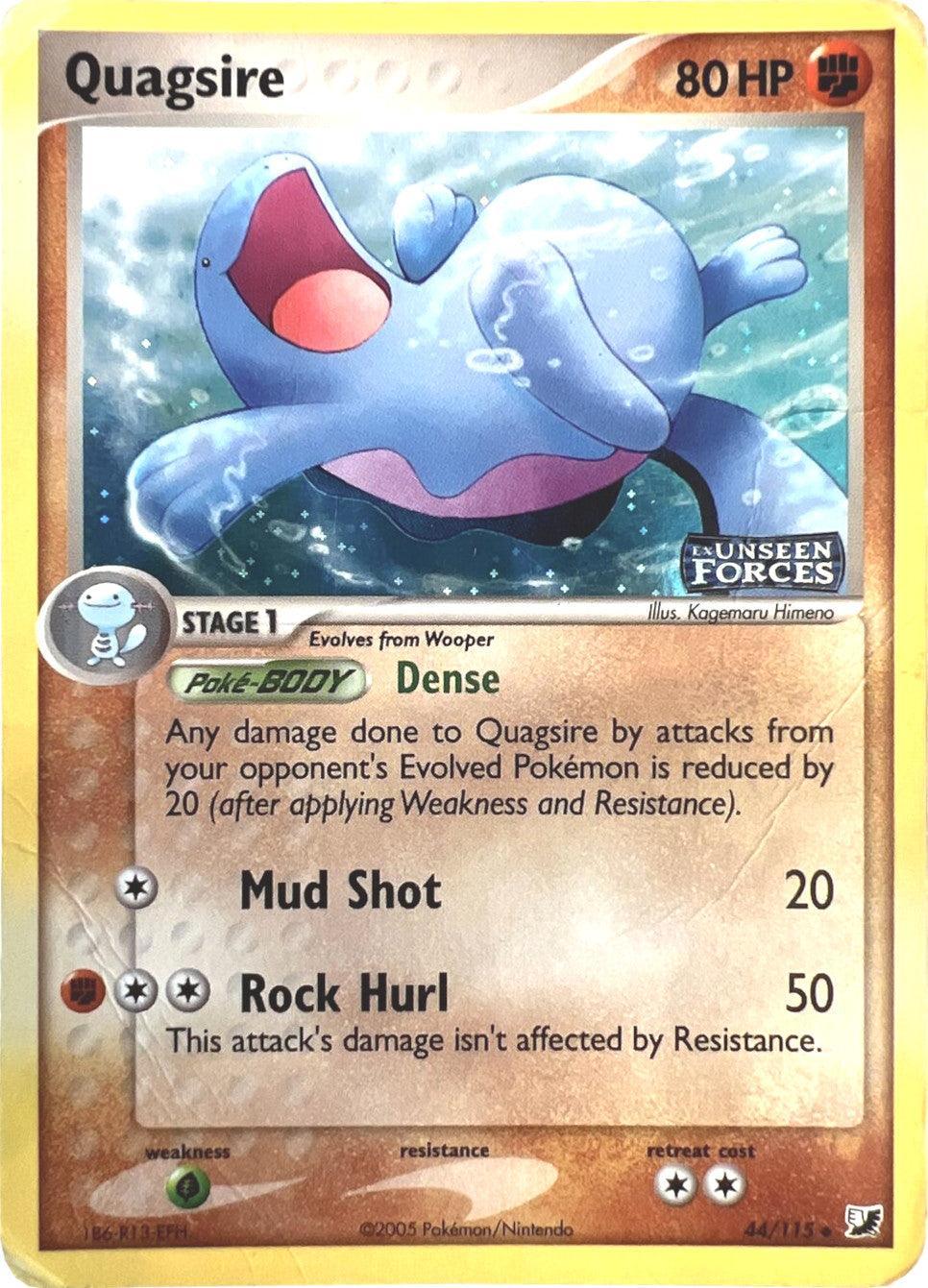 44, EX: Unseen Forces, Fighting, Grass[×2], Reverse Holofoil, Uncommon Quagsire (44/115) (Stamped) [EX: Unseen Forces] - Trading Card World
