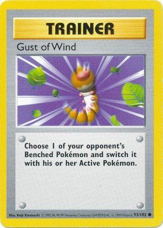 93, Base Set Shadowless Unlimited, Common, Normal, Trainer Gust of Wind (93/102) [Base Set Shadowless Unlimited] - Trading Card World