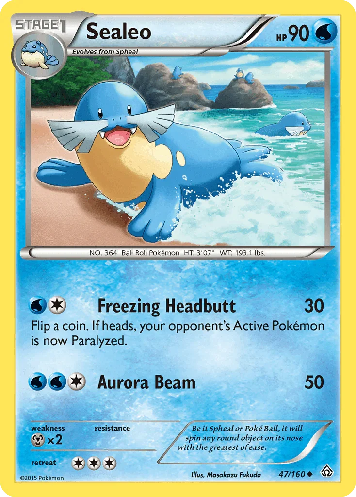 47, Metal[×2], Normal, Reverse Holofoil, Uncommon, Water, XY: Primal Clash Sealeo (47/160) [XY: Primal Clash] - Trading Card World