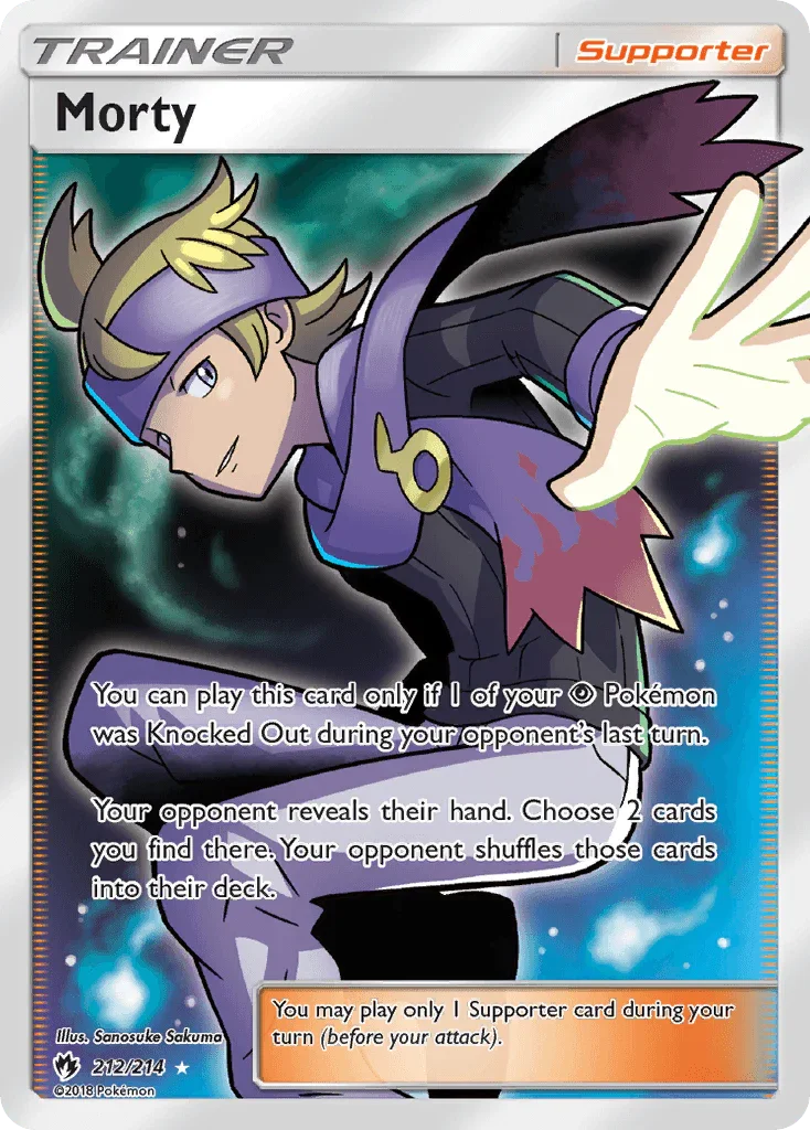 212, Holofoil, Sun & Moon: Lost Thunder, Supporter, Ultra Rare Morty (212/214) [Sun & Moon: Lost Thunder] - Trading Card World