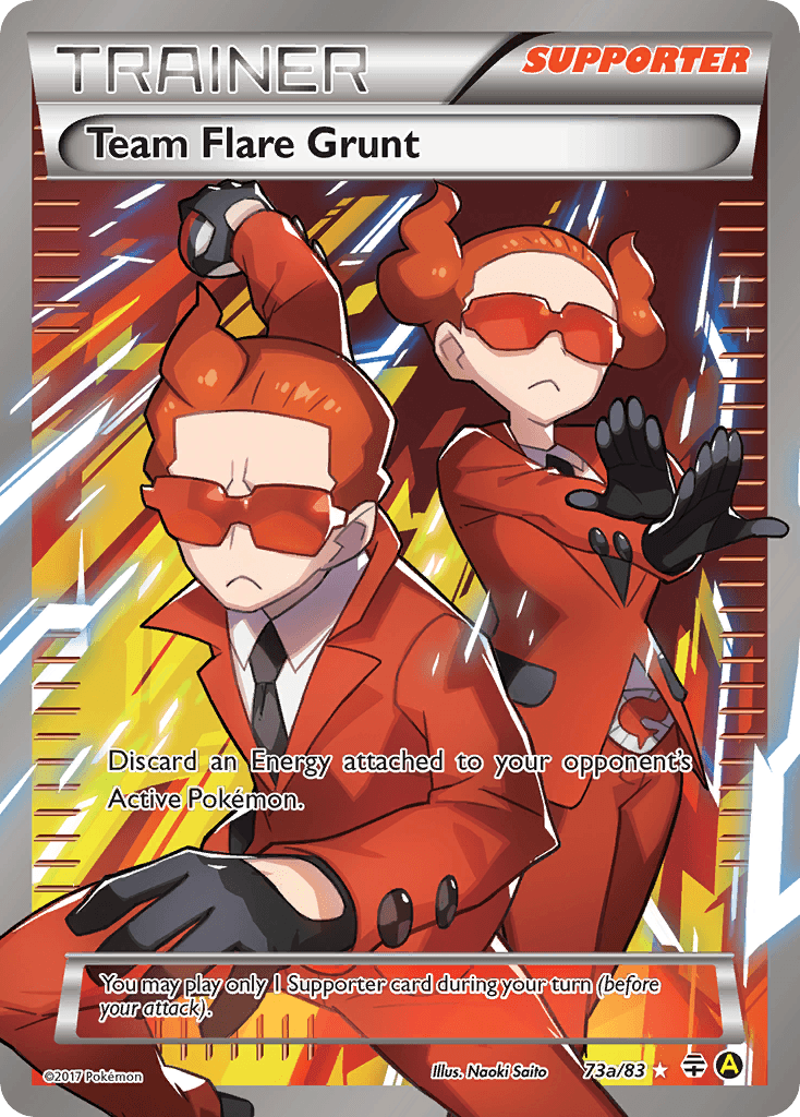 73a, Alternate Art Promos, Holofoil, Promo, Supporter Team Flare Grunt (73a/83) [Alternate Art Promos] - Trading Card World