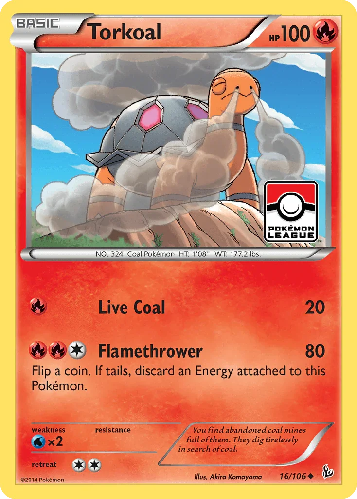 16, Fire, Normal, Reverse Holofoil, Uncommon, Water[×2], XY: Flashfire Torkoal (16/106) [XY: Flashfire] - Trading Card World
