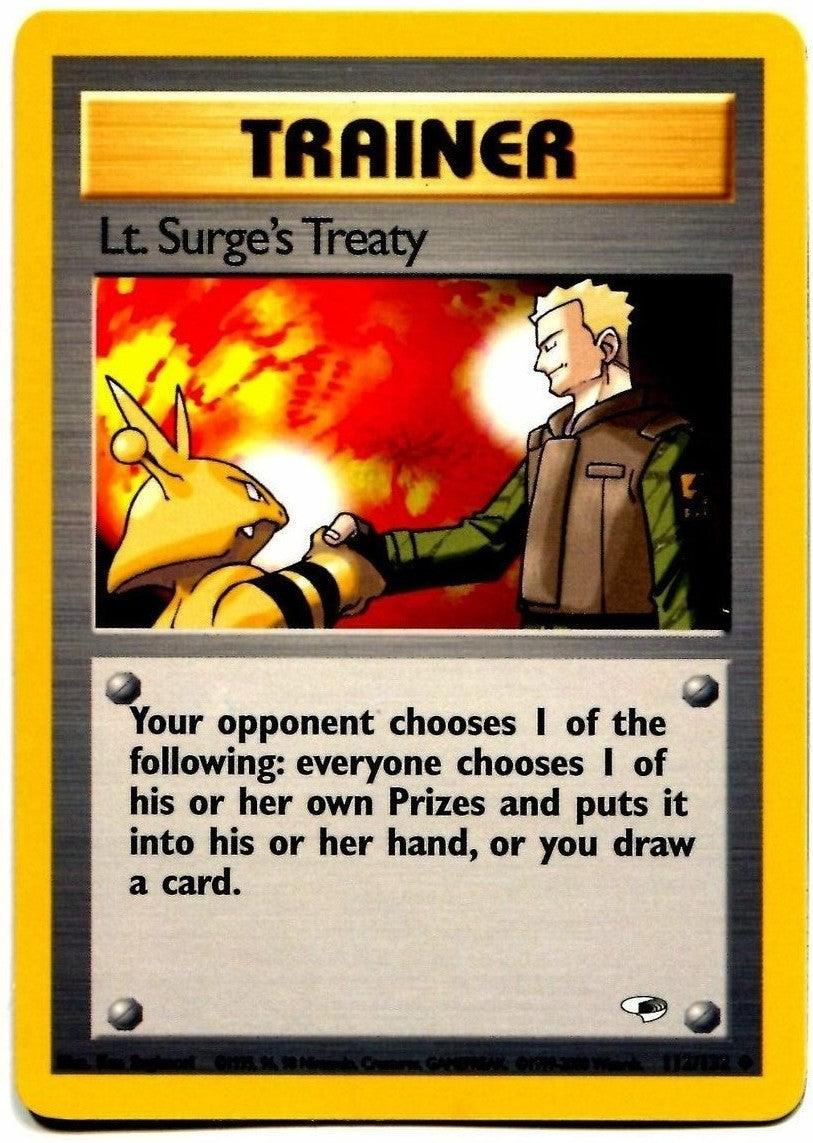 112, Gym Heroes Unlimited, Item, Normal, Uncommon Lt. Surge's Treaty (112/132) [Gym Heroes Unlimited] - Trading Card World