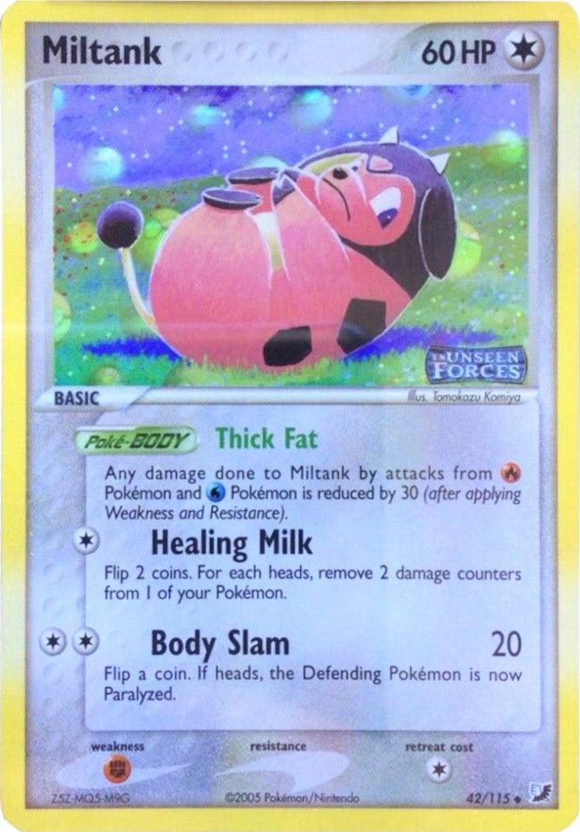 42, Colorless, EX: Unseen Forces, Fighting[×2], Reverse Holofoil, Uncommon Miltank (42/115) (Stamped) [EX: Unseen Forces] - Trading Card World