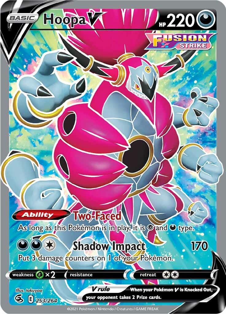253, Darkness, Grass [x2], Holofoil, Sword & Shield: Fusion Strike, Ultra Rare Hoopa V (253/264) [Sword & Shield: Fusion Strike] - Trading Card World