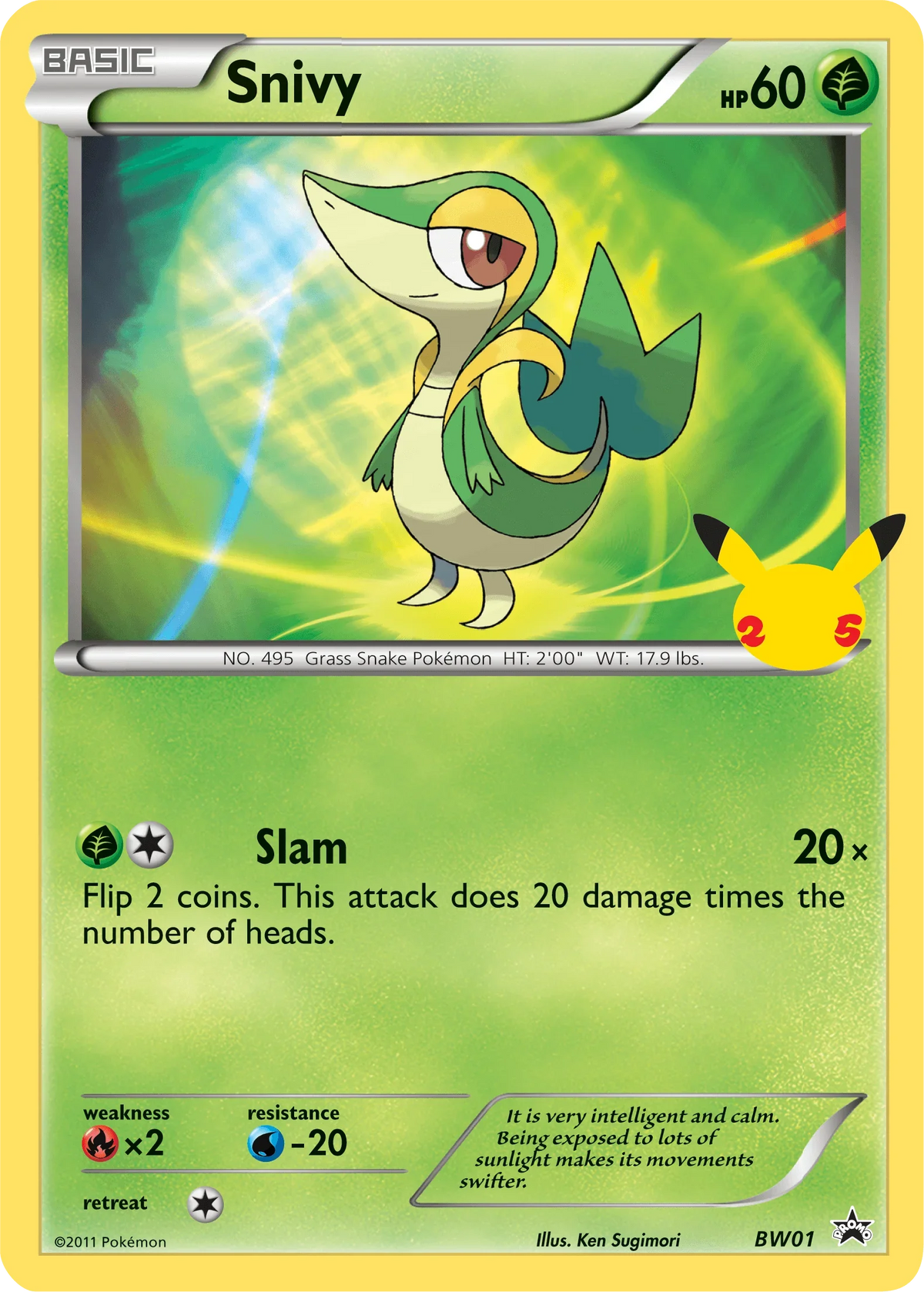 BW01, Fire [x2], First Partner Pack, Grass, Normal, Promo, Water [-20] Snivy (BW01) [First Partner Pack] - Trading Card World