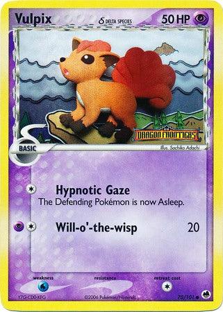 70, Common, EX: Dragon Frontiers, Psychic, Reverse Holofoil, Water[×2] Vulpix (70/101) (Delta Species) (Stamped) [EX: Dragon Frontiers] - Trading Card World