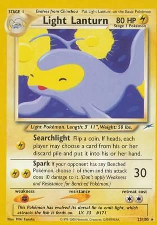 23, Fighting[×2], Lightning, Neo Destiny Unlimited, Normal, Rare Light Lanturn (23/105) [Neo Destiny Unlimited] - Trading Card World
