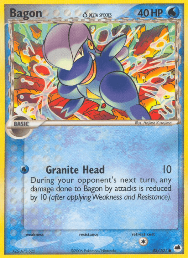 43, Common, EX: Dragon Frontiers, Normal, Water Bagon (43/101) (Delta Species) [EX: Dragon Frontiers] - Trading Card World