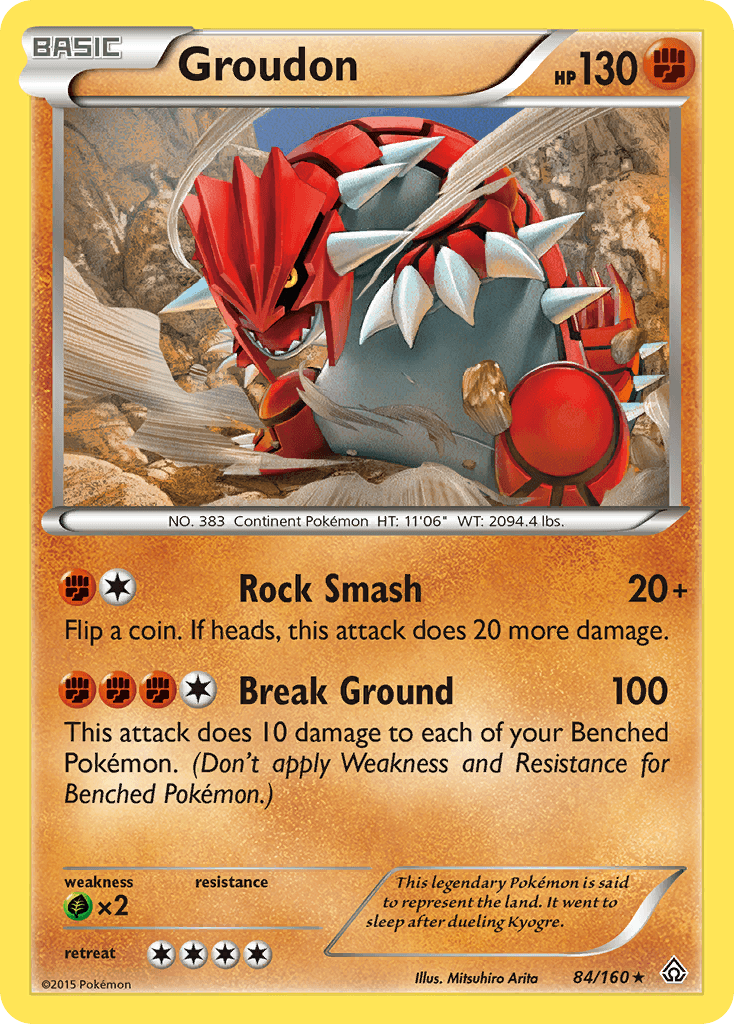 84, Fighting, Grass[×2], Normal, Rare, Reverse Holofoil, XY: Primal Clash Groudon (84/160) [XY: Primal Clash] - Trading Card World