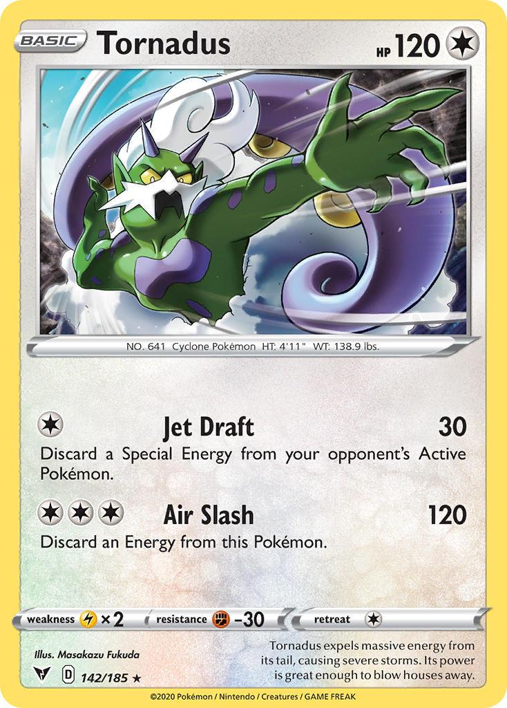 142, Colorless, Fighting[-30], Holo Rare, Holofoil, Lightning[×2], Reverse Holofoil, Sword & Shield: Vivid Voltage Tornadus (142/185) [Sword & Shield: Vivid Voltage] - Trading Card World
