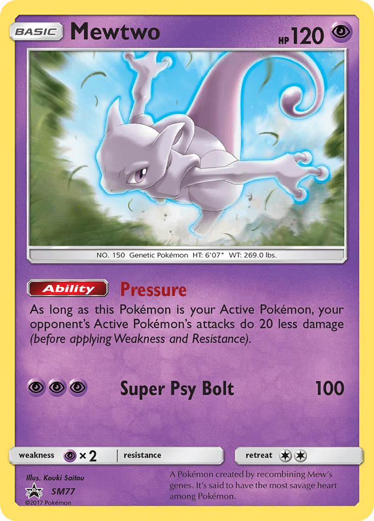 Holofoil, Promo, Psychic, Psychic [x2], SM77, Sun & Moon: Black Star Promos Mewtwo (SM77) [Sun & Moon: Black Star Promos] - Trading Card World