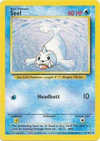 41, Base Set Unlimited, Lightning[×2], Normal, Uncommon, Water Seel (41/102) [Base Set Unlimited] - Trading Card World