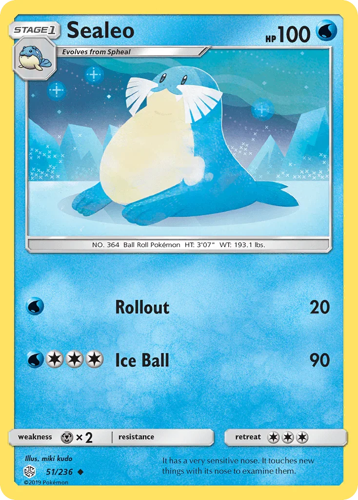 51, Metal[×2], Normal, Reverse Holofoil, Sun & Moon: Cosmic Eclipse, Uncommon, Water Sealeo (51/236) [Sun & Moon: Cosmic Eclipse] - Trading Card World