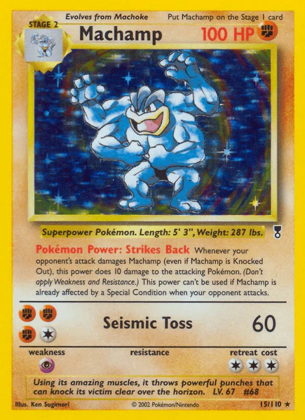 15, Fighting, Holo Rare, Holofoil, Legendary Collection, Psychic[×2], Reverse Holofoil Machamp (15/110) [Legendary Collection] - Trading Card World