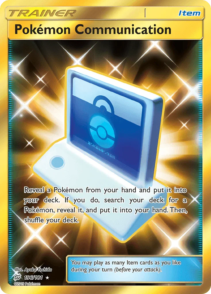 196, Holofoil, Item, Secret Rare, Sun & Moon: Team Up Pokemon Communication (196/181) [Sun & Moon: Team Up] - Trading Card World