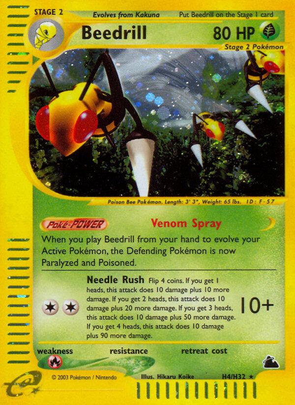 Fire[×2], Grass, H4, Holo Rare, Holofoil, Skyridge Beedrill (H4/H32) [Skyridge] - Trading Card World