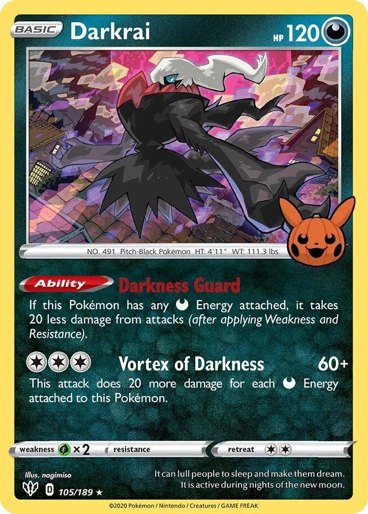 105, Darkness, Grass [x2], Holofoil, Promo, Trick or Trade Darkrai (105/189) [Trick or Trade] - Trading Card World