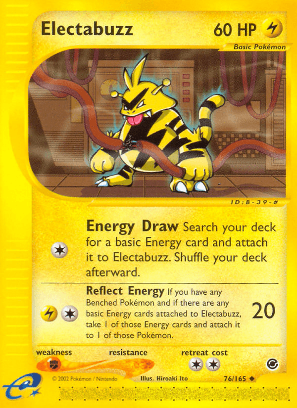 76, Expedition: Base Set, Fighting[×2], Lightning, Normal, Reverse Holofoil, Uncommon Electabuzz (76/165) [Expedition: Base Set] - Trading Card World