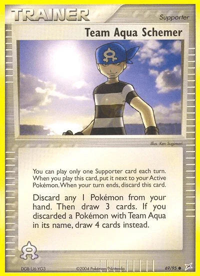 69, Common, EX: Team Magma vs Team Aqua, Normal, Reverse Holofoil, Supporter Team Aqua Schemer (69/95) [EX: Team Magma vs Team Aqua] - Trading Card World