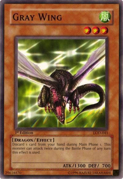 1st Edition, Common, Dragon, Effect Monster, Legacy of Darkness, Unlimited, Wind Gray Wing [LOD-041] Common - Trading Card World