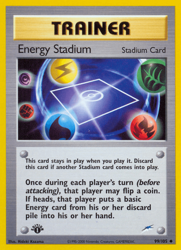 1st Edition Normal, 99, Neo Destiny 1st Edition, Stadium, Uncommon Energy Stadium (99/105) [Neo Destiny 1st Edition] - Trading Card World