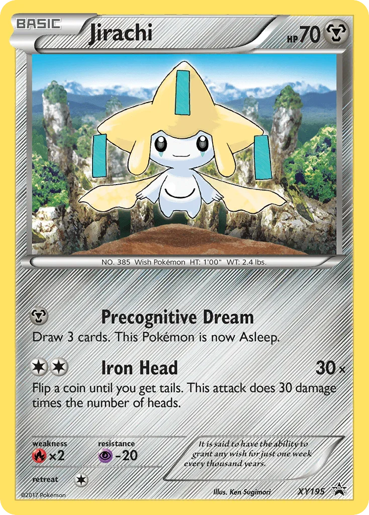 Fire [x2], Holofoil, Metal, Promo, Psychic [-20], XY195, XY: Black Star Promos Jirachi (XY195) [XY: Black Star Promos] - Trading Card World