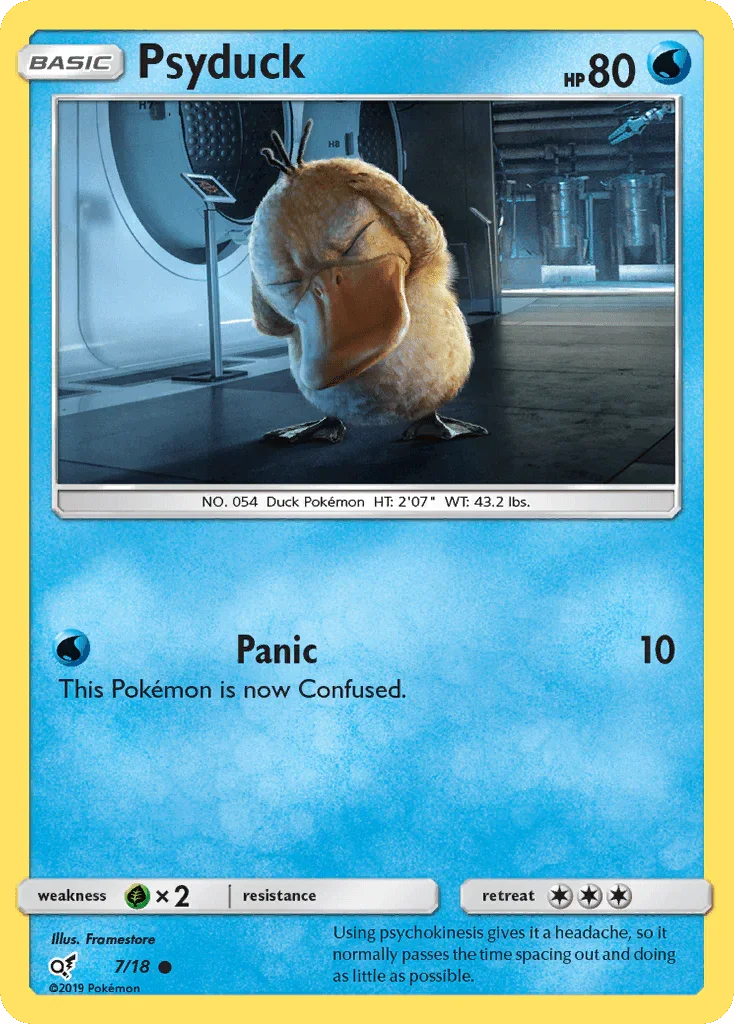 Common, Grass[×2], Holofoil, Sun & Moon: Detective Pikachu, Water Psyduck (7/18) [Sun & Moon: Detective Pikachu] - Trading Card World