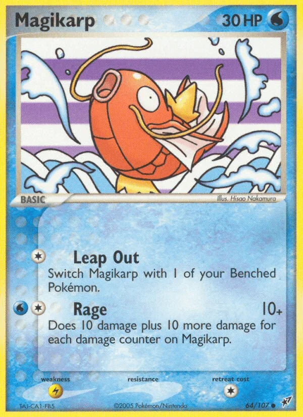 64, Common, EX: Deoxys, Lightning[×2], Normal, Water Magikarp (64/107) [EX: Deoxys] - Trading Card World