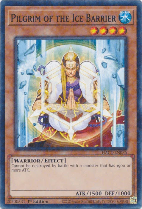 1st Edition, Common, Effect Monster, Hidden Arsenal: Chapter 1, Warrior, Water Pilgrim of the Ice Barrier (Duel Terminal) [HAC1-EN035] Common - Trading Card World