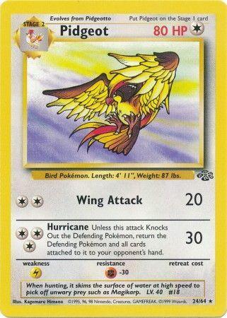 24, Colorless, Fighting[-30], Jungle Unlimited, Lightning[×2], Normal, Rare Pidgeot (24/64) [Jungle Unlimited] - Trading Card World