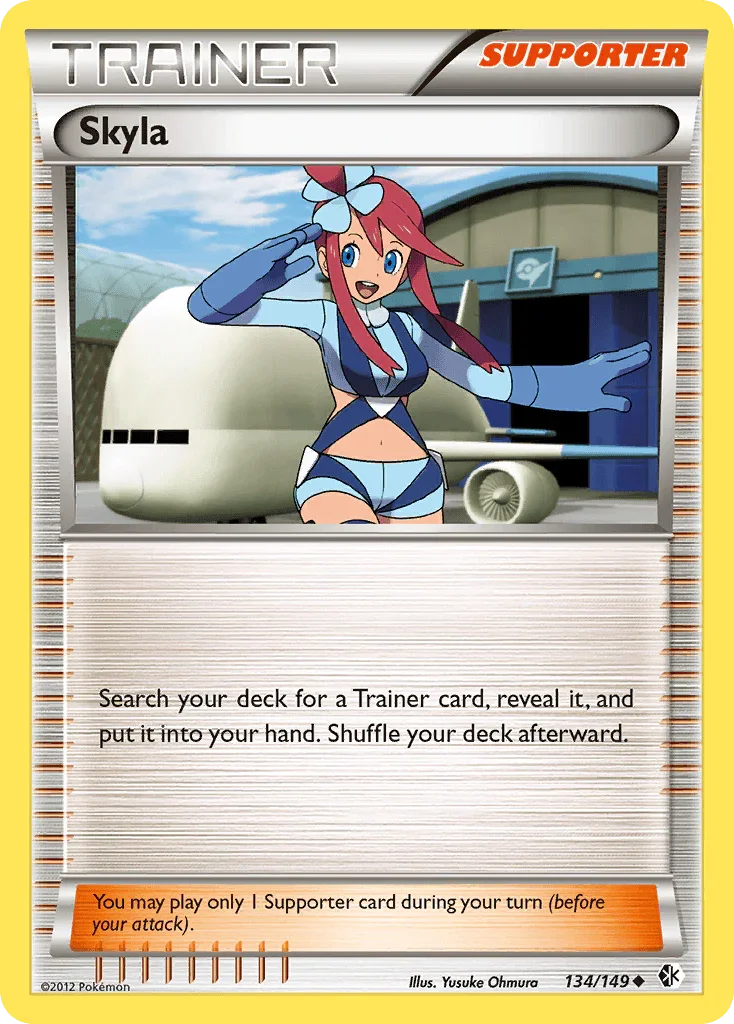 134, Black & White: Boundaries Crossed, Normal, Reverse Holofoil, Supporter, Uncommon Skyla (134/149) [Black & White: Boundaries Crossed] - Trading Card World