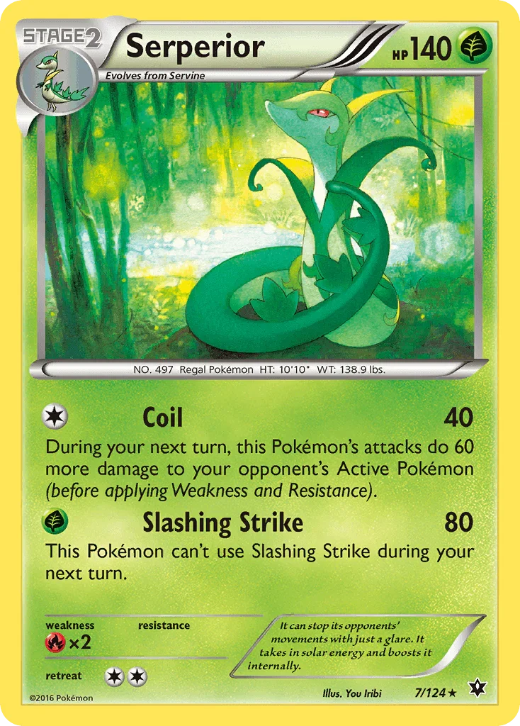 Fire[×2], Grass, Normal, Rare, Reverse Holofoil, XY: Fates Collide Serperior (7/124) [XY: Fates Collide] - Trading Card World