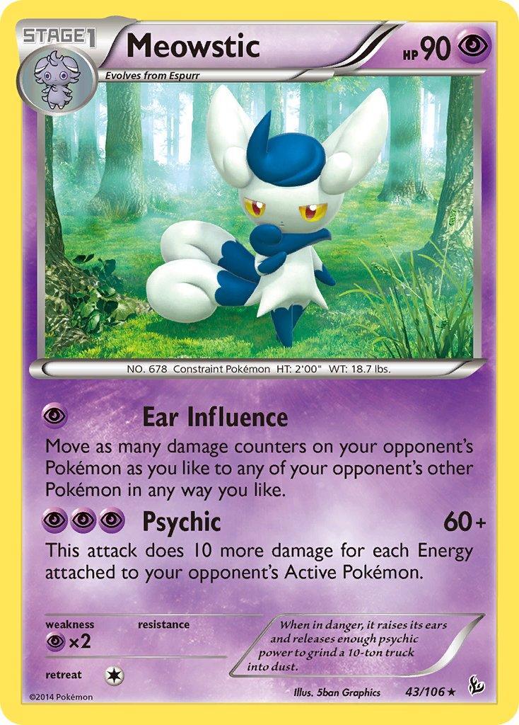 43, Holo Rare, Holofoil, Psychic, Psychic[×2], XY: Flashfire Meowstic (43/106) (Theme Deck Exclusive) [XY: Flashfire] - Trading Card World