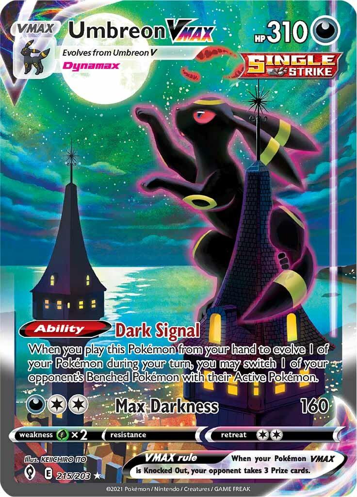 215, Darkness, Grass [x2], Holofoil, Secret Rare, Sword & Shield: Evolving Skies Umbreon VMAX (215/203) [Sword & Shield: Evolving Skies] - Trading Card World