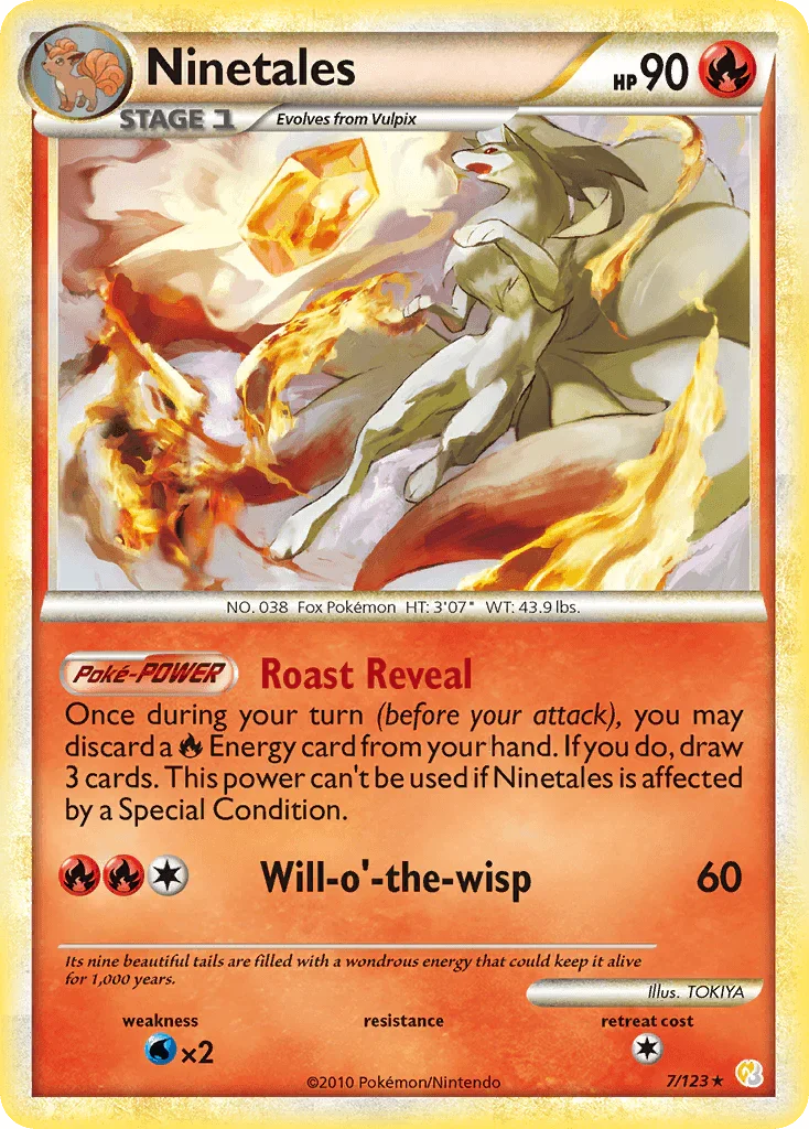 Fire, HeartGold & SoulSilver: Base Set, Holo Rare, Holofoil, Reverse Holofoil, Water[×2] Ninetales (7/123) [HeartGold & SoulSilver: Base Set] - Trading Card World