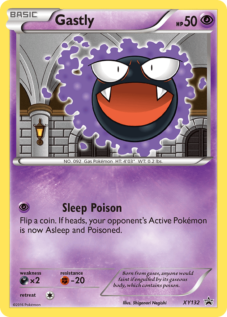 Darkness[×2], Fighting[-20], Holofoil, Promo, Psychic, XY132, XY: Black Star Promos Gastly (XY132) [XY: Black Star Promos] - Trading Card World
