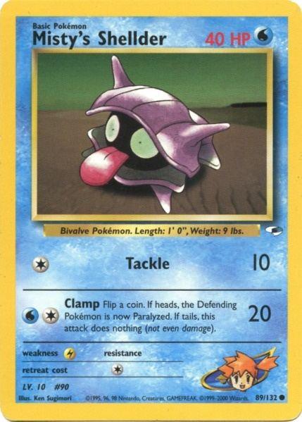 89, Common, Gym Heroes Unlimited, Lightning[×2], Normal, Water Misty's Shellder (89/132) [Gym Heroes Unlimited] - Trading Card World