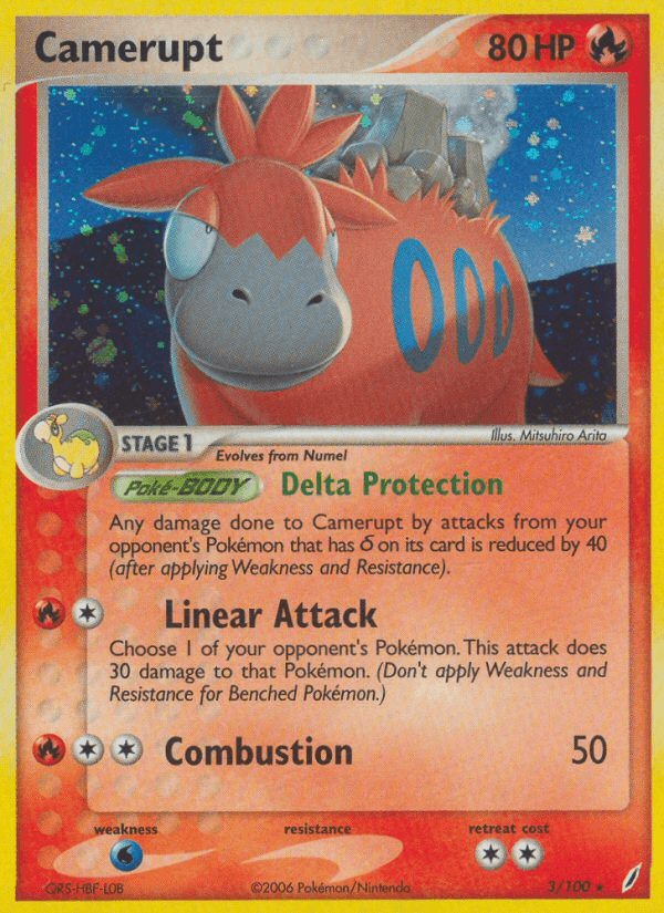 EX: Crystal Guardians, Fire, Holo Rare, Holofoil, Water[×2] Camerupt (3/100) [EX: Crystal Guardians] - Trading Card World