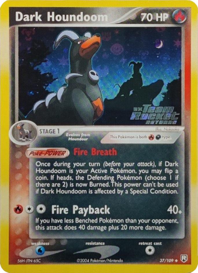 37, Darkness, EX: Team Rocket Returns, Fire, Reverse Holofoil, Uncommon, Water[×2] Dark Houndoom (37/109) (Stamped) [EX: Team Rocket Returns] - Trading Card World