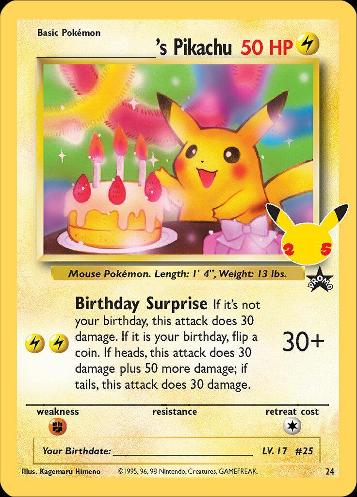 24, Celebrations: 25th Anniversary - Classic Collection, Fighting, Holofoil, Lightning, Promo _____'s Pikachu (24) [Celebrations: 25th Anniversary - Classic Collection] - Trading Card World