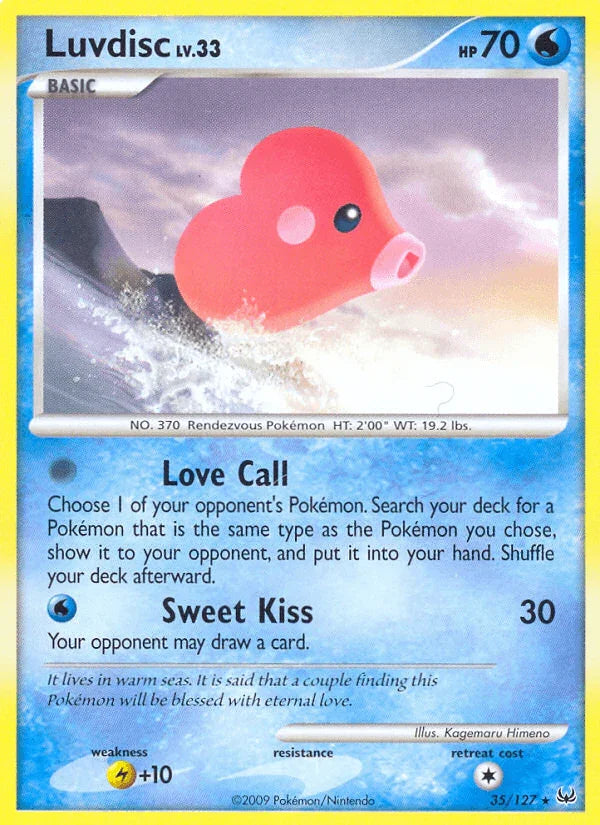 35, Lightning[+10], Normal, Platinum: Base Set, Rare, Reverse Holofoil, Water Luvdisc (35/127) [Platinum: Base Set] - Trading Card World