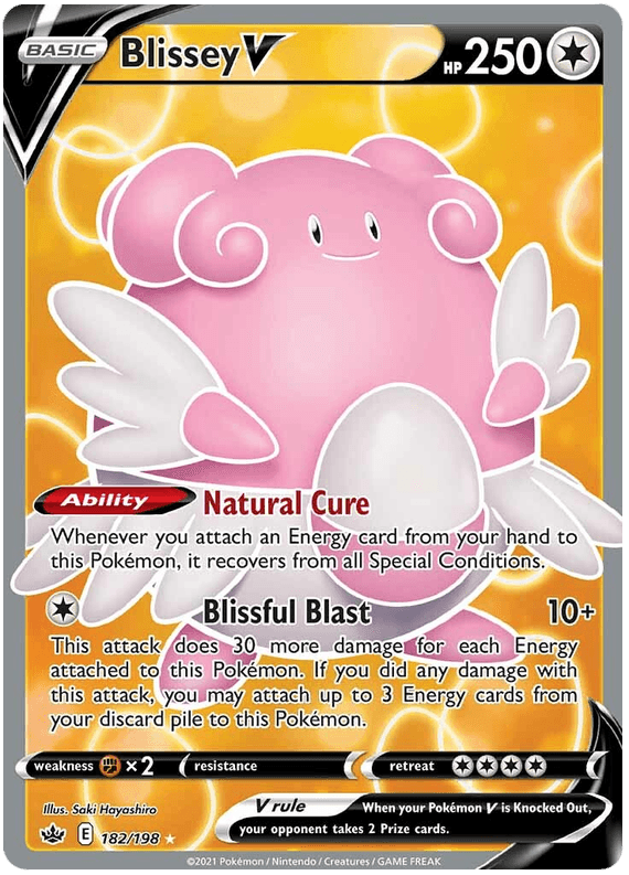 182, Colorless, Fighting [x2], Holofoil, Sword & Shield: Chilling Reign, Ultra Rare Blissey V (182/198) [Sword & Shield: Chilling Reign] - Trading Card World